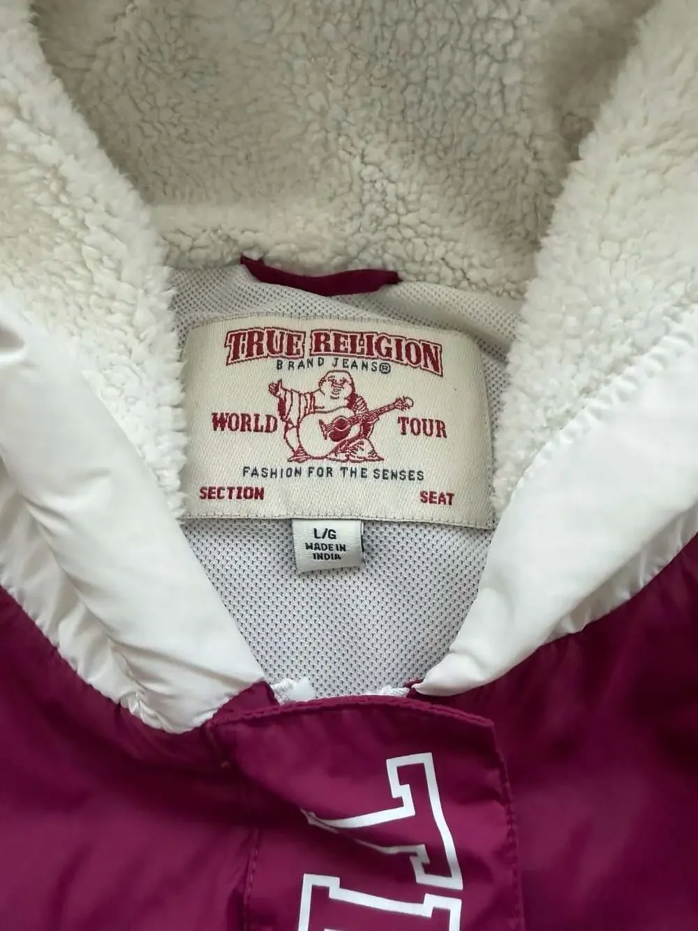 True Religion Women's Half-Zip Sherpa Lined Hooded Windbreaker Jacket